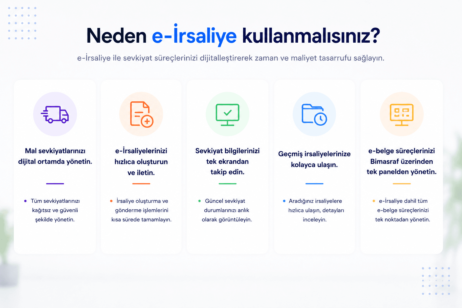Bimasraf e-İrsaliye oluşturma ve sevkiyat yönetimi ekranı