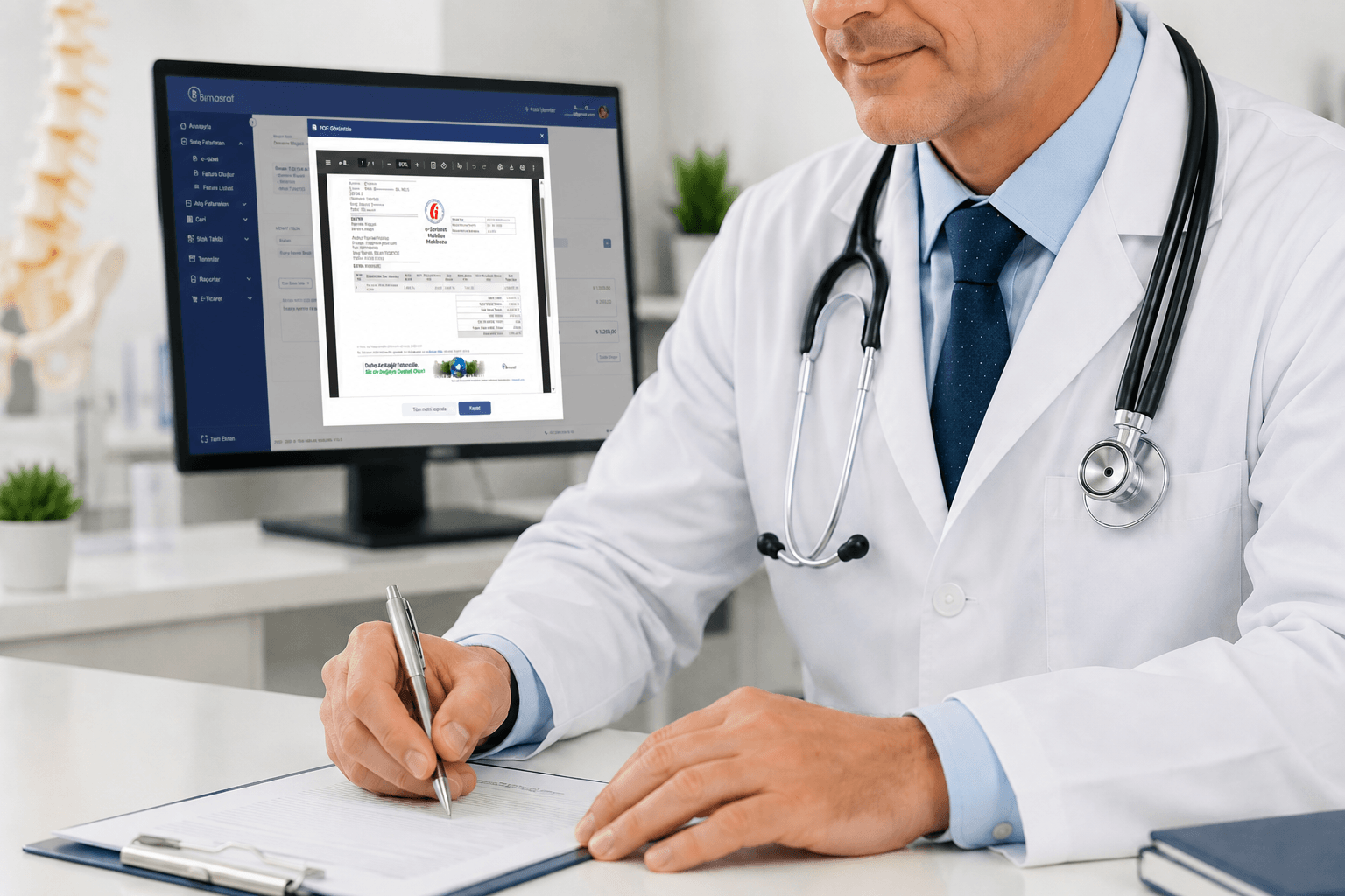 Bimasraf e-Serbest Meslek Makbuzu e-SMM oluşturma ekranı
